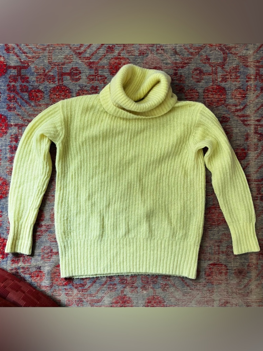 Everlane Butter Yellow Ribbed Alpaca Turtleneck Sweater